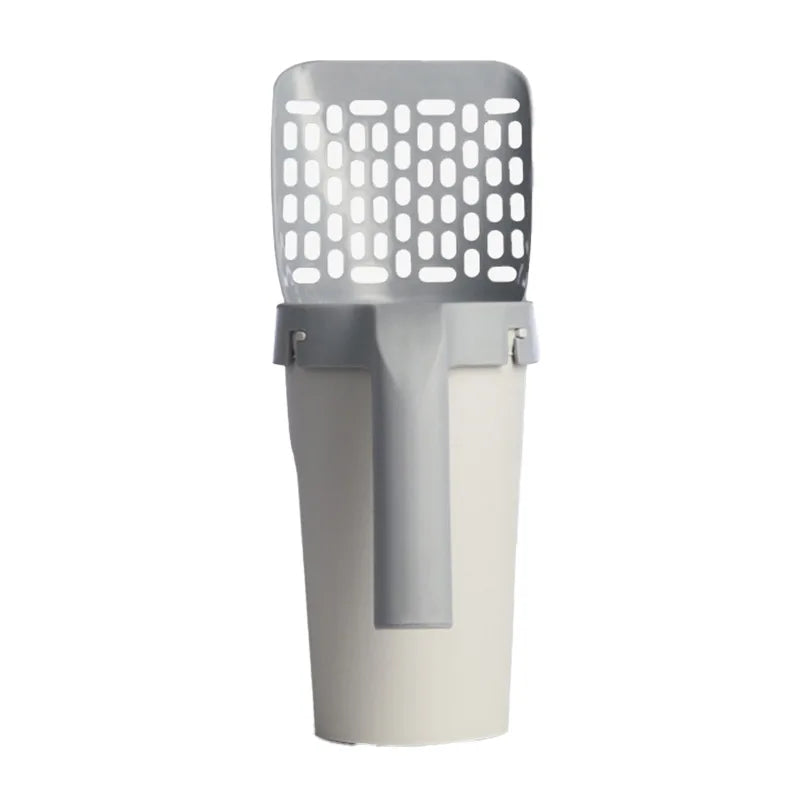 Integrated Cat Litter Scoop with Waste Bin Detachable Mess Free Cat Poop Shovel Self Contained Litter Box Cleaner for Cats