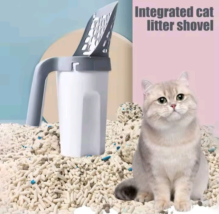 ✨ 2-in-1 Integrated Cat Litter Scoop & Waste Bin ✨