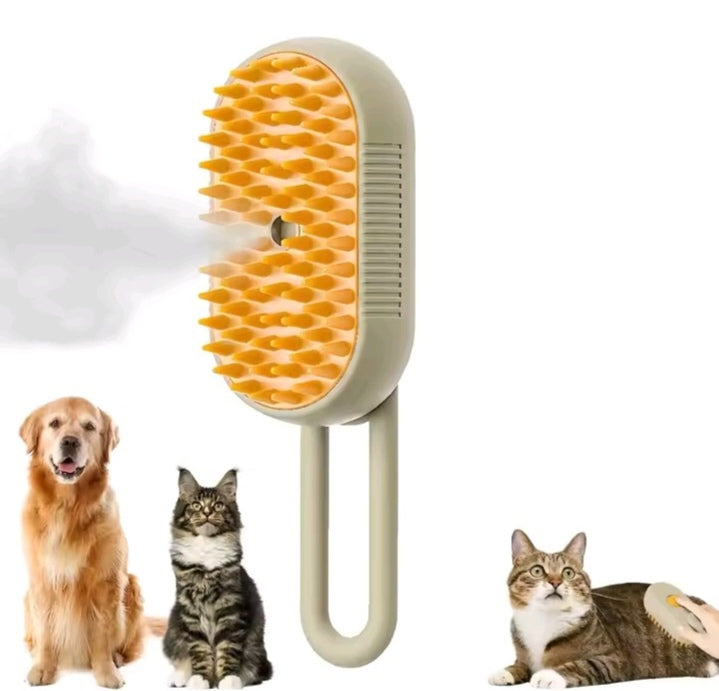 ✨ 3-in-1 Smart Steamy Pet Brush with Handle ✨