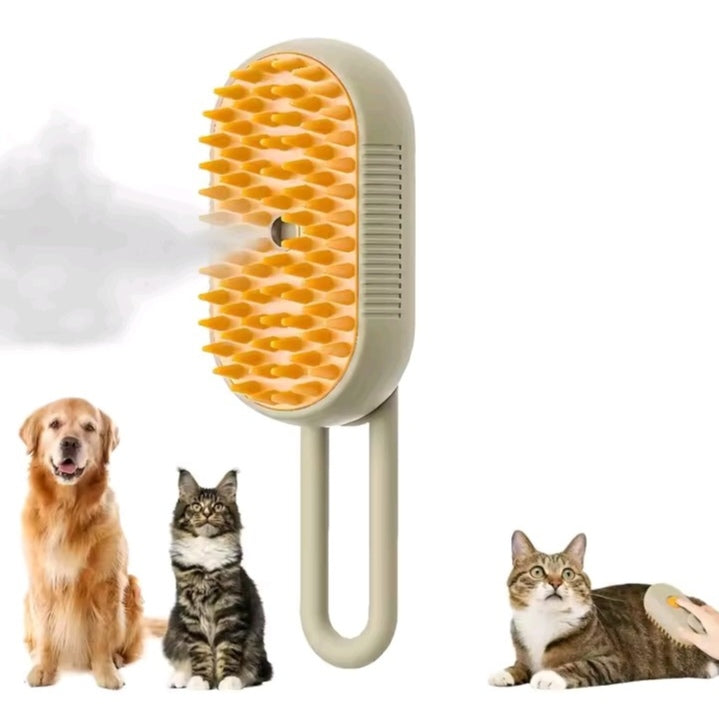 ✨ 3-in-1 Smart Steamy Pet Brush with Handle ✨