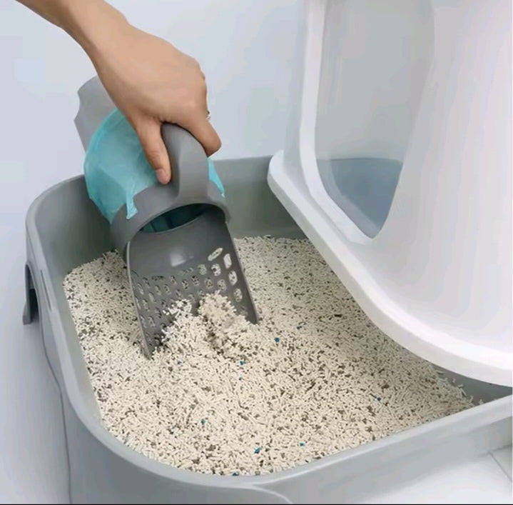 ✨ 2-in-1 Integrated Cat Litter Scoop & Waste Bin ✨