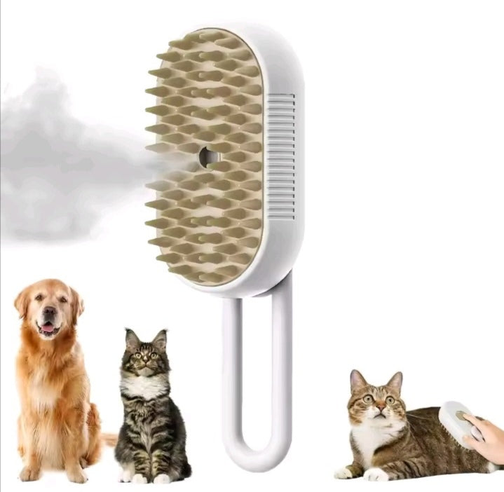 ✨ 3-in-1 Smart Steamy Pet Brush with Handle ✨